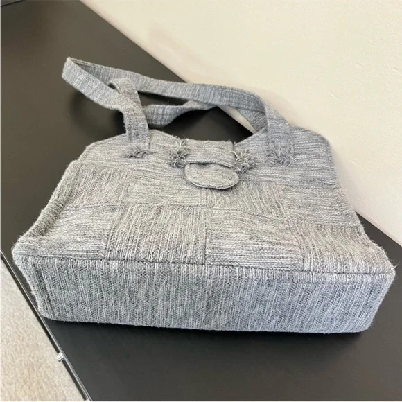 Vintage Au Terroir Hand Loomed Wool Tote Bag - Made in Quebec Canada 🇨🇦 - Picture 10 of 13
